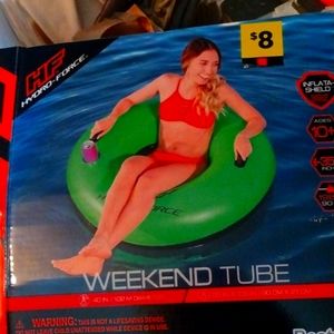 Float round with handles to keep from slipping off.